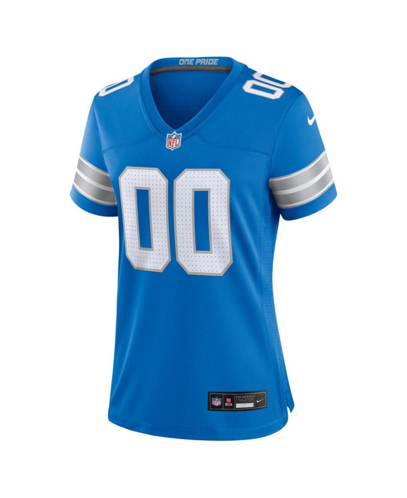 Women's Blue Detroit Lions Custom Game Jersey