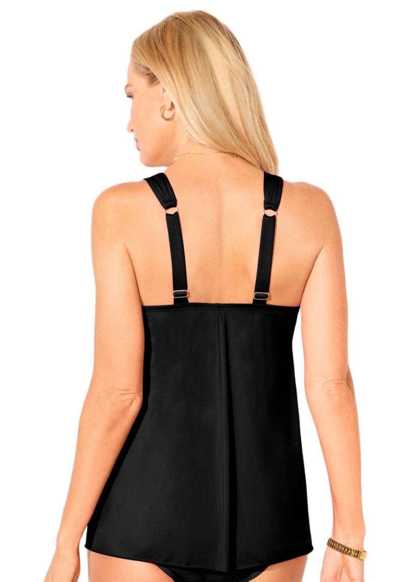 Women's Bra Drape Front Lightweight Underwire Tankini Top