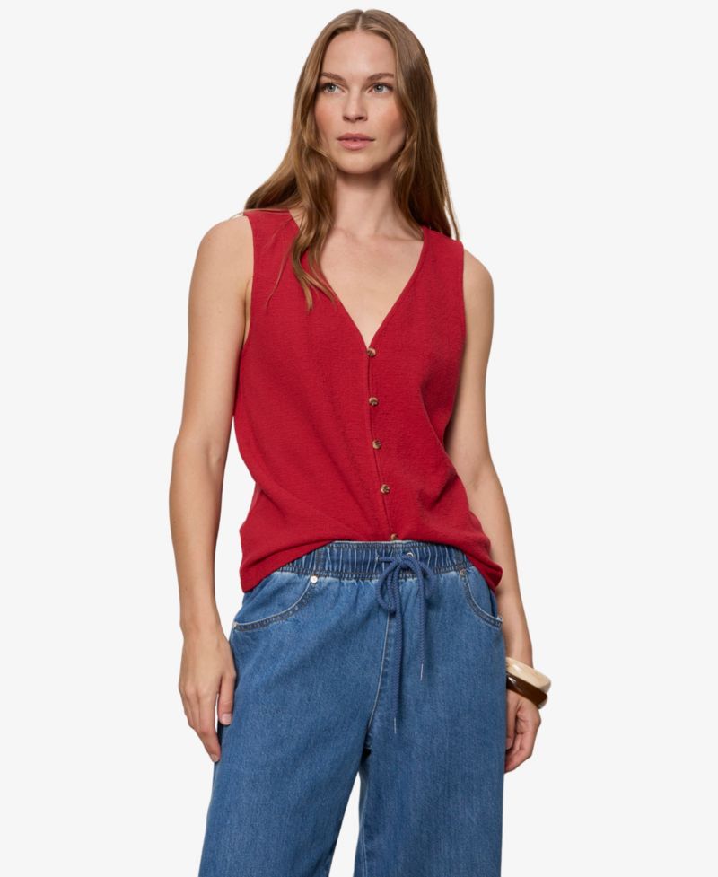 Petite Cotton Easy Textured Tank Top