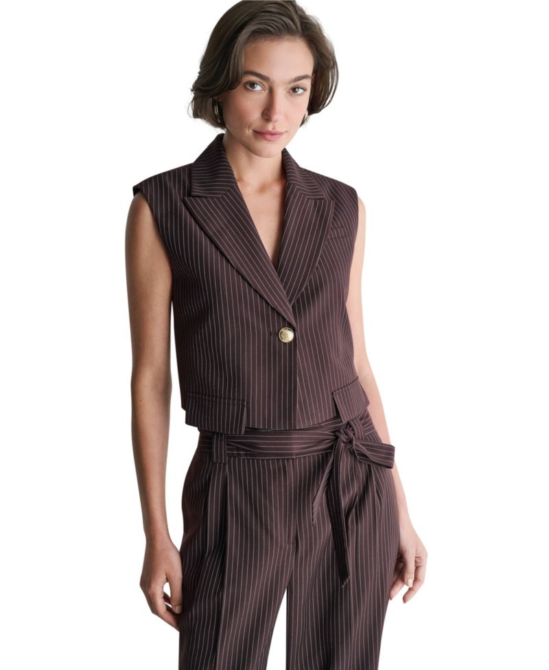 Women's Cropped Peak-Lapel One-Button Blazer