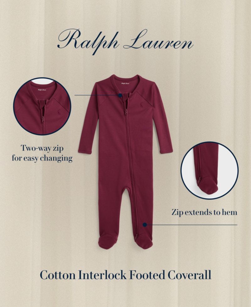 Baby Boys' Cotton Interlock Footed Coverall