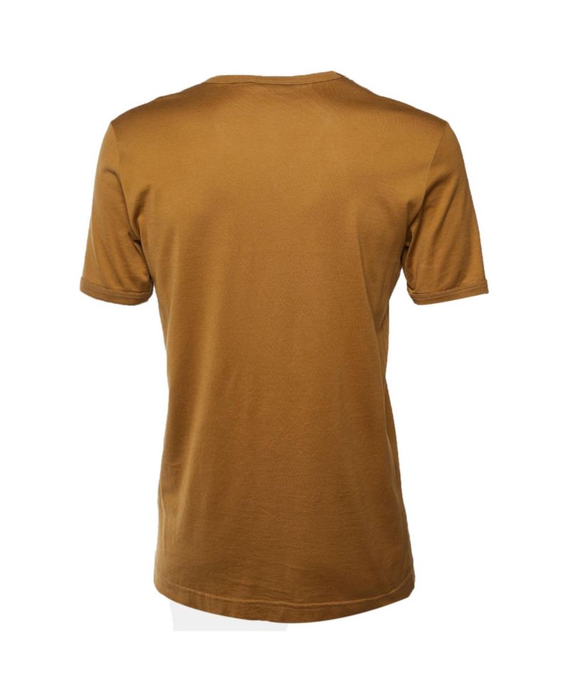 Women's Ochre Cotton V-Neck T-Shirt