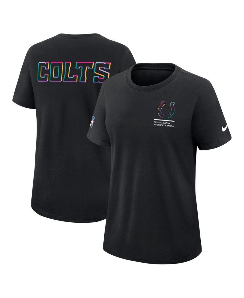 Women's Black Indianapolis Colts 2025 NFL Crucial Catch Tri-Blend Dri-FIT T-Shirt