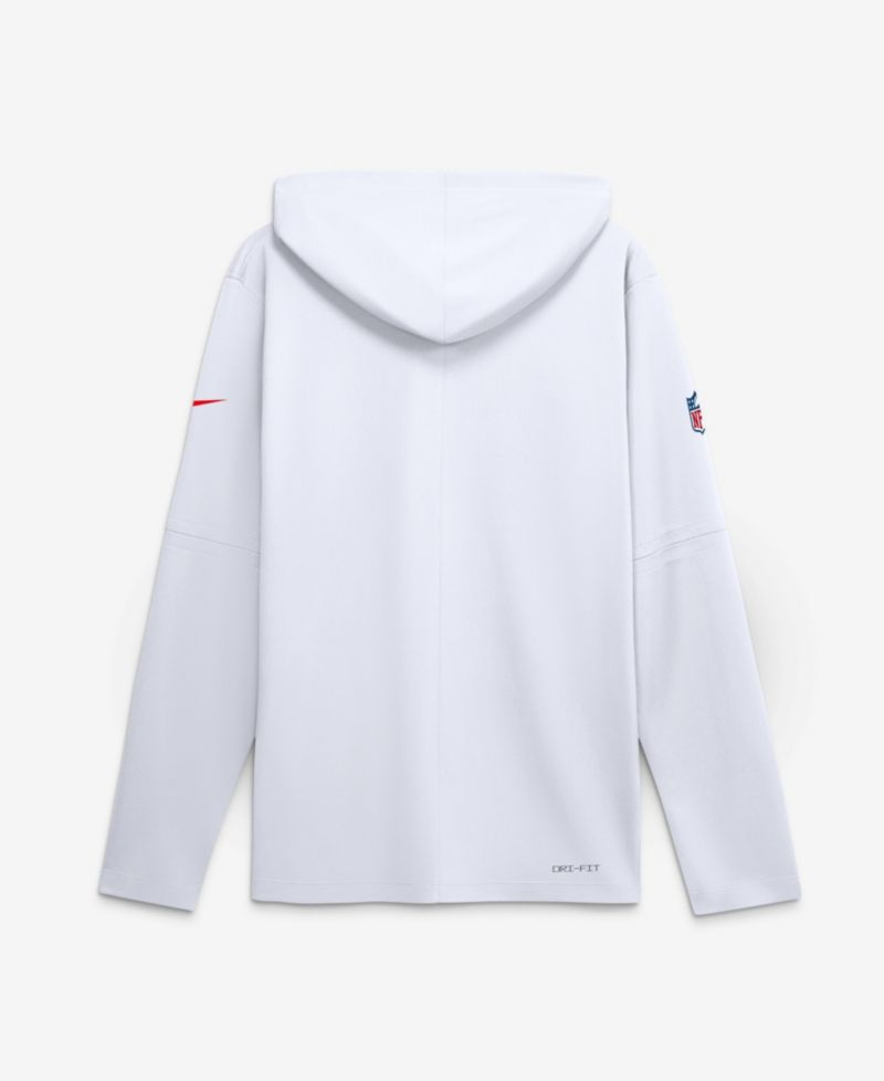 Men's White Kansas City Chiefs Sideline Game On Lightweight Long Sleeve Dri-FIT Hoodie