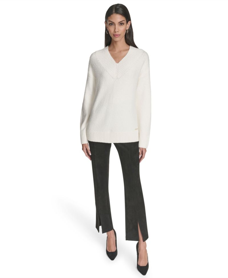 Women's Chunky Boucle Long Sleeve Sweater