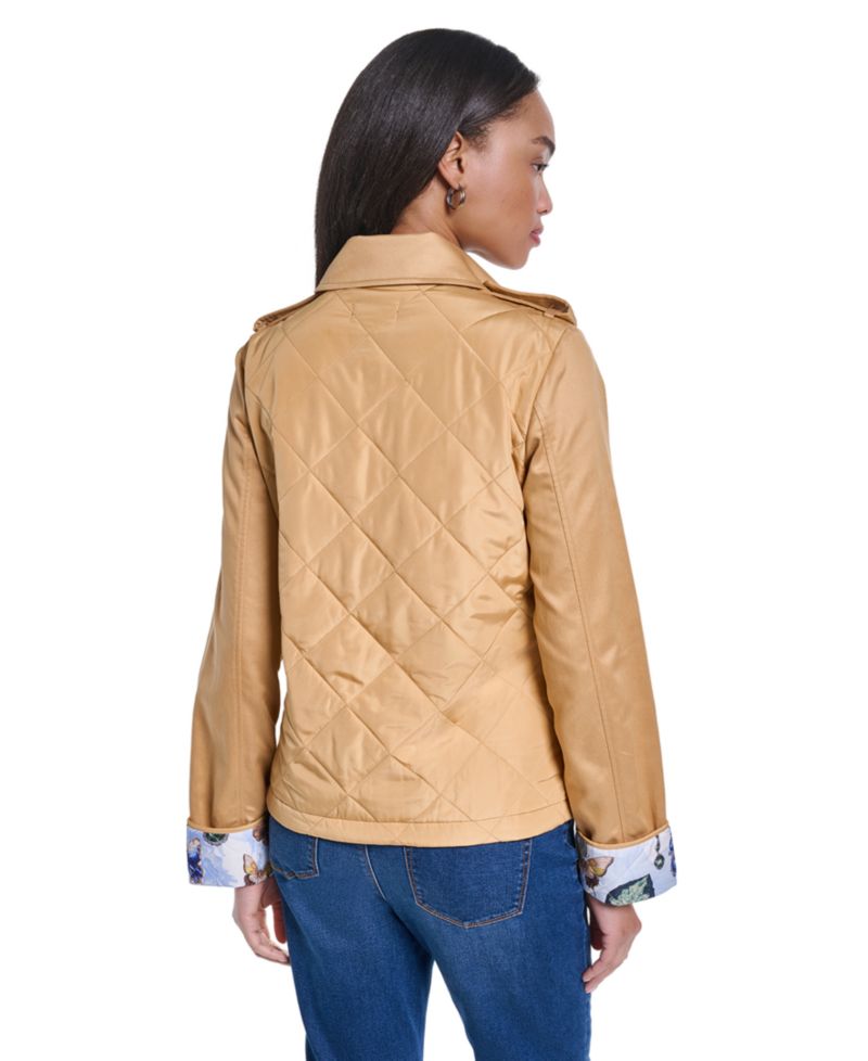 Petite Cropped Button-Front Jacket