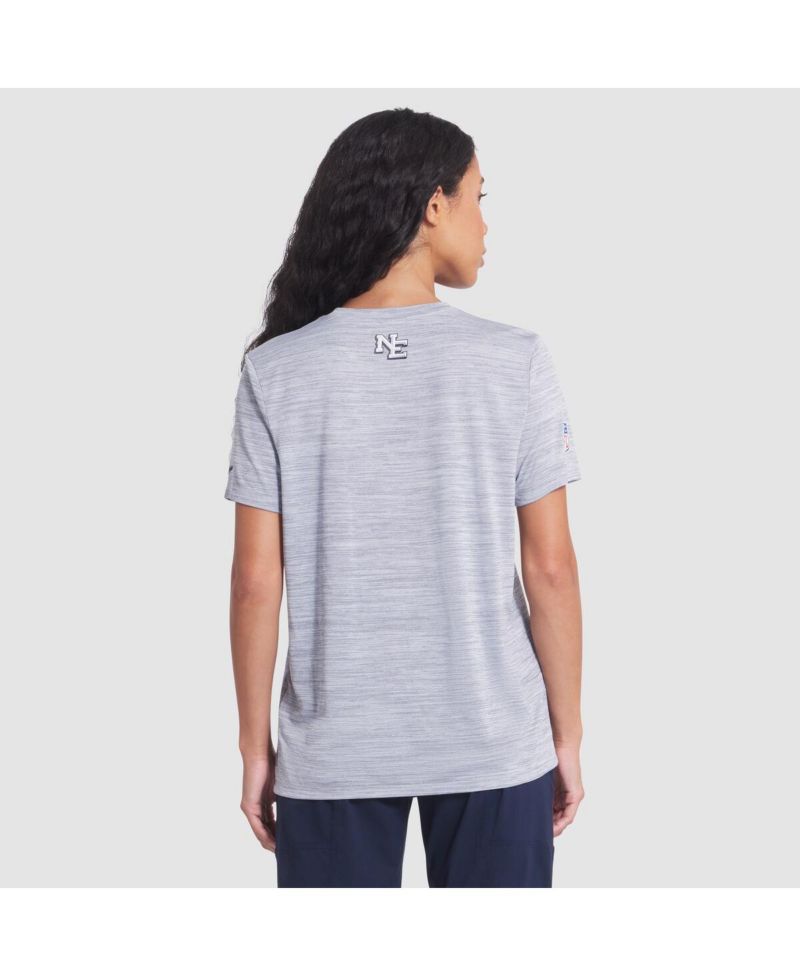 Women's Silver New England Patriots 2025 Rivalries Collection Sideline Velocity Dri-FIT T-Shirt