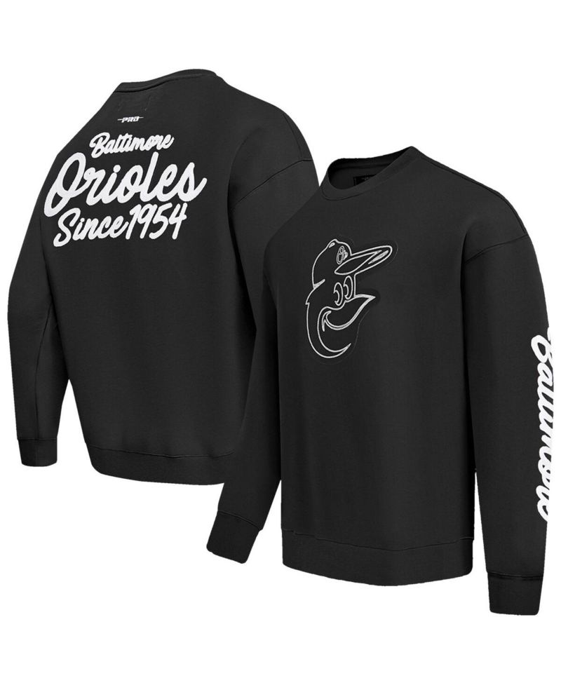 Men's Black Baltimore Orioles Paint The City Dropped Shoulder Pullover Sweatshirt
