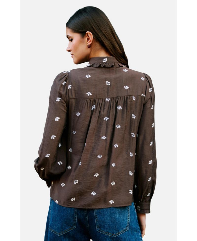 Women's Viscose Daisy Embroidered Shirt