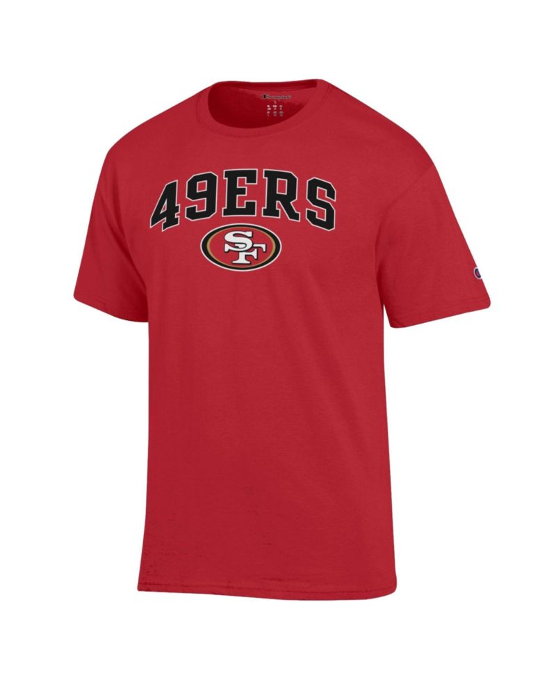 Men's Scarlet San Francisco 49ers Arch Over Logo T-Shirt