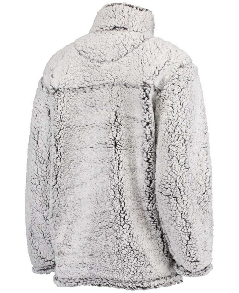 Women's Gray Seattle Kraken Sherpa Quarter-Zip Jacket