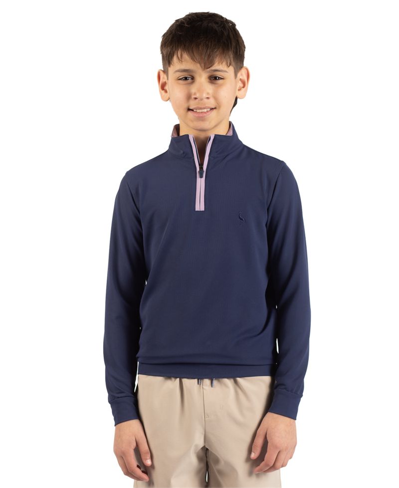 Micro Grid Textured Performance Quarter Zip