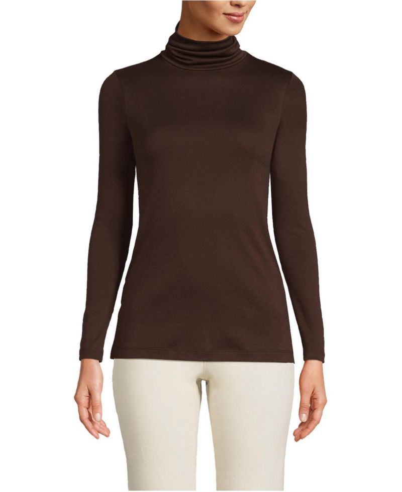 Women's Supima Cotton Fitted Long Sleeve Turtleneck