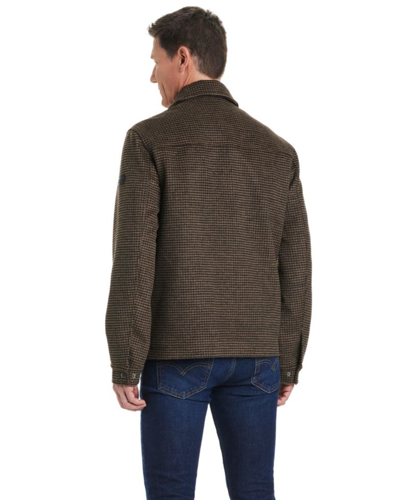Men's Men s Zip Front Faux Wool Jacket
