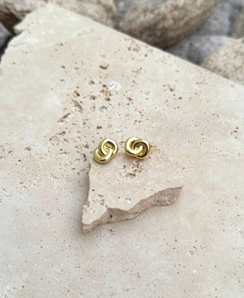 Gold Knot Stud Earrings