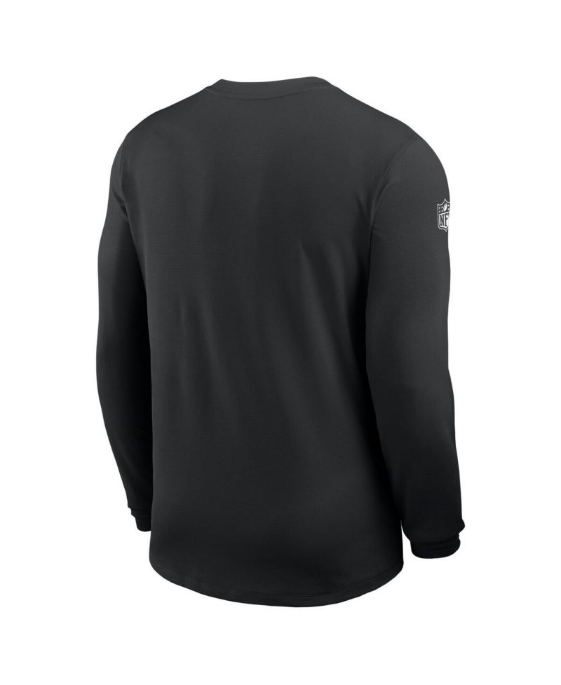 Men's Black New York Jets Sideline Coach UV Performance Long Sleeve T-Shirt