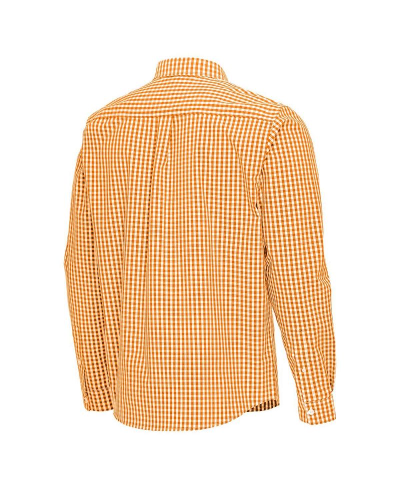 Men's Tennessee Orange Tennessee Volunteers Ellis Woven Tri-Blend Long Sleeve Button-Down Shirt