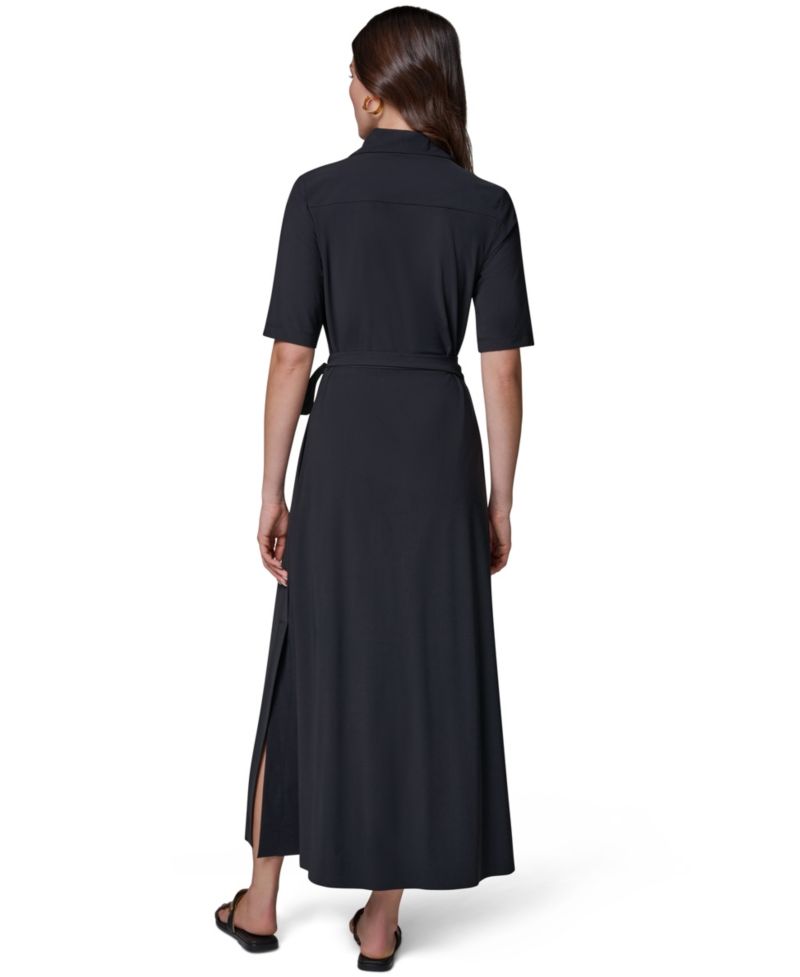Women's 4-way Stretch Knit Elbow-Sleeve Collared Polo Dress