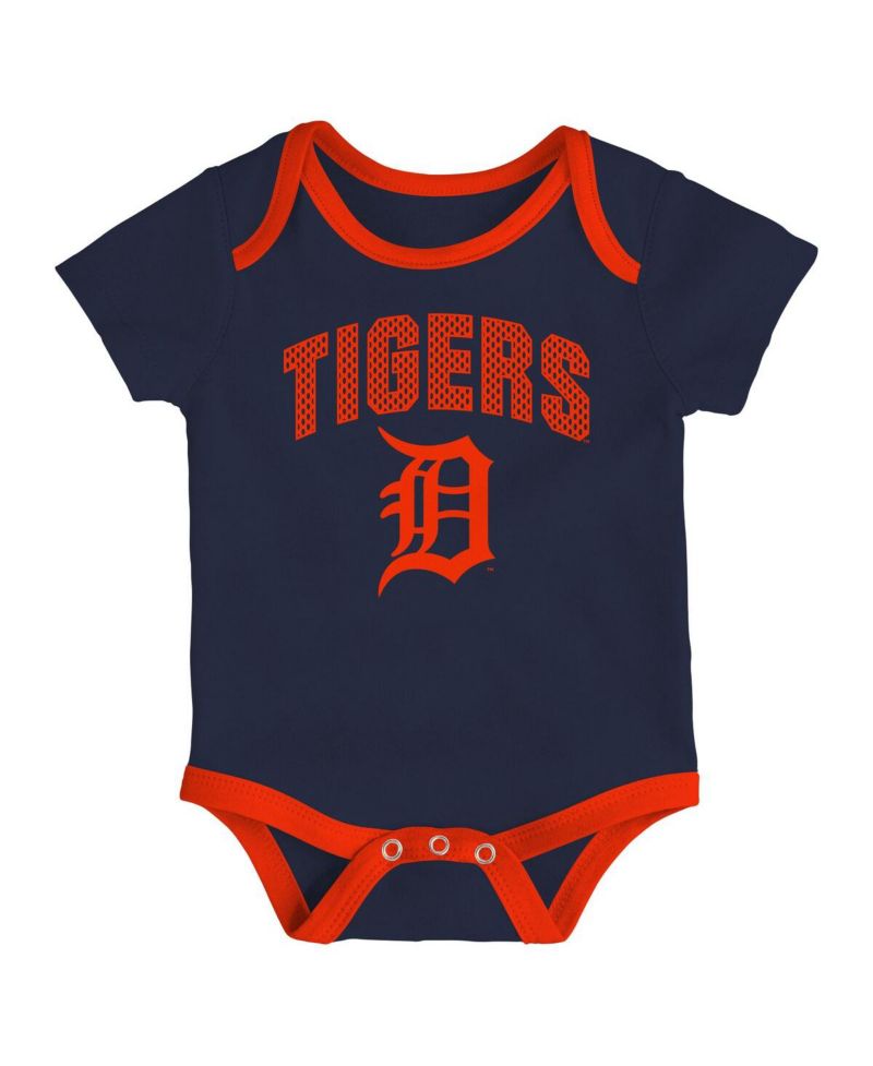 Baby Boys and Girls 3-Pack Detroit Tigers All Day Play Bodysuit Set