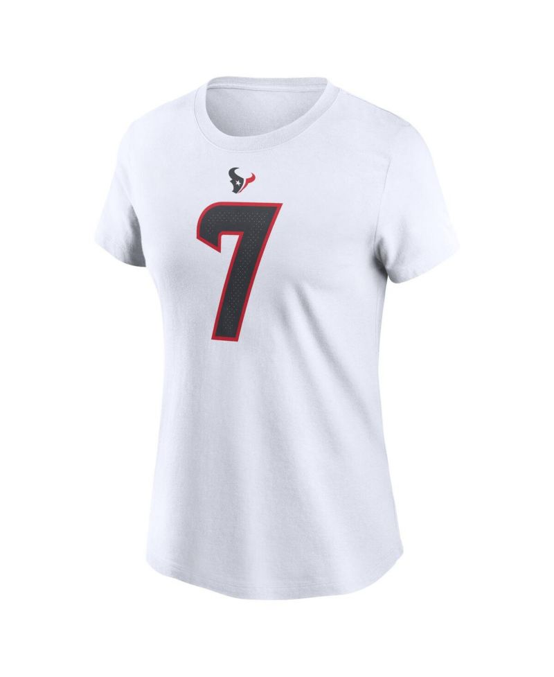 Women's C.J. Stroud White Houston Texans Player Name & Number T-Shirt