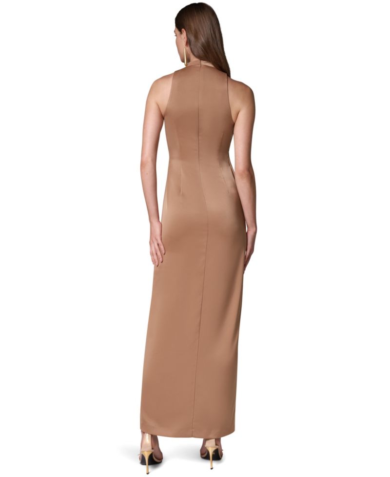 Women's Satin V-Neck Maxi Dress