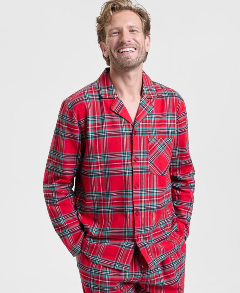 Men's Brinkley Plaid Notch Collar Matching Family Pajamas Set
