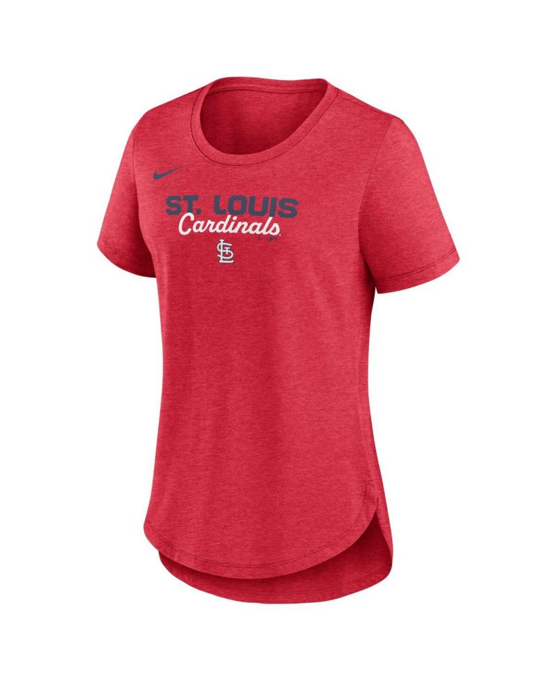 Women's Heather Red St. Louis Cardinals Arched Tri-Blend T-Shirt