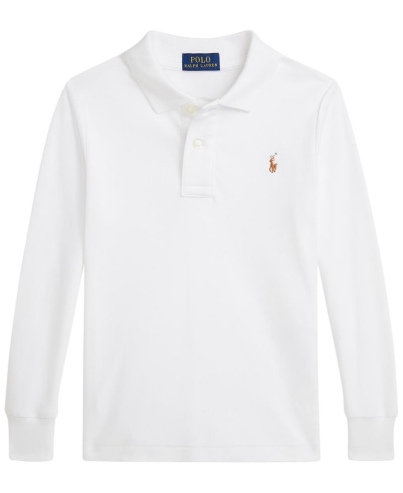 Boys' 2T-7 Soft Cotton Long-Sleeve Polo Shirt