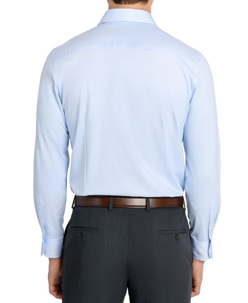 Men's Geometric Hybrid Slim Fit Easy Care Long Sleeve Shirt