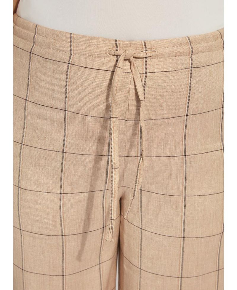 Plus Size Nixie Drawstring Wide-Leg Linen-Blend Pants