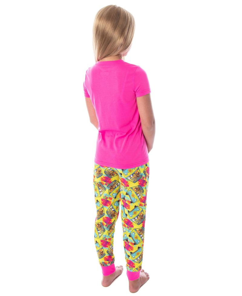 Scooby Doo Girls' Mystery Machine T-Shirt And Pants 2 PC Kids Pajama Set