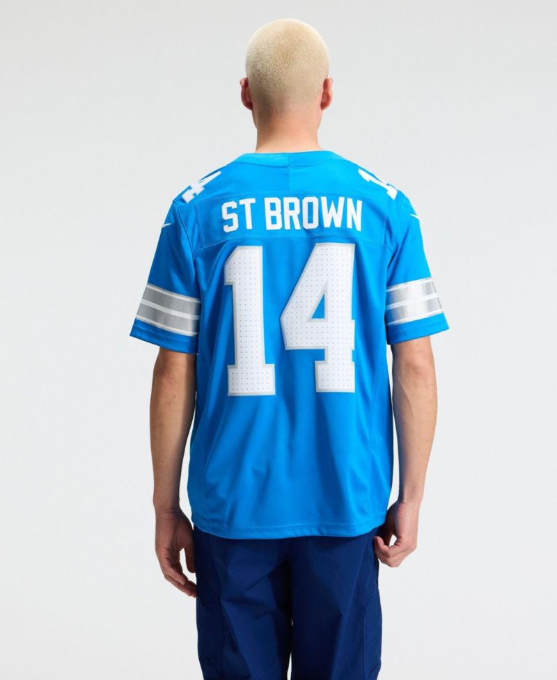 Men's Amon-Ra St. Brown Blue Detroit Lions Vapor F.U.S.E. Stitched Limited Jersey