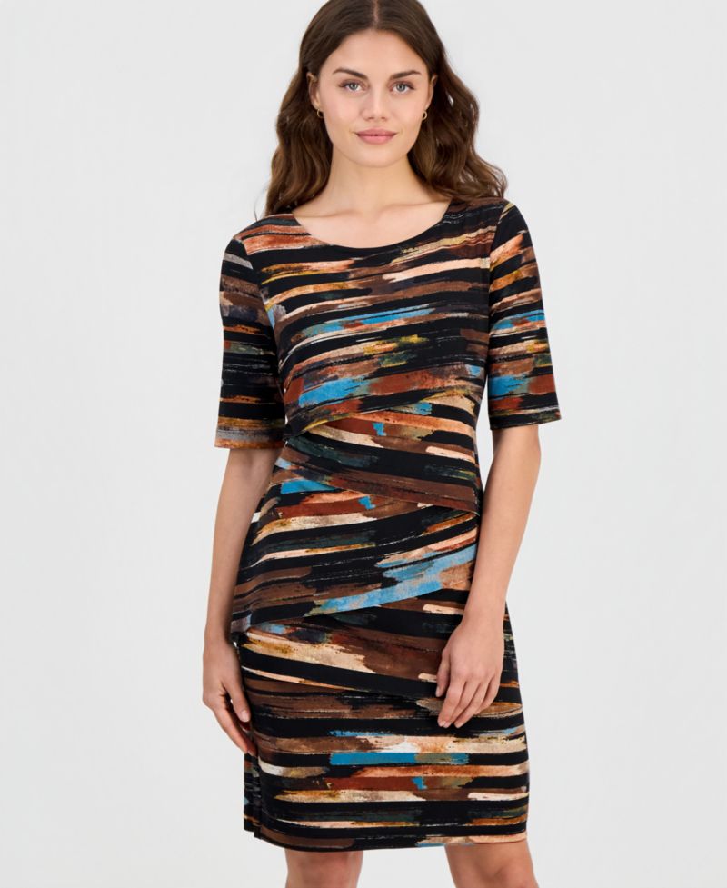 Petite Zig-Zag-Print Dress
