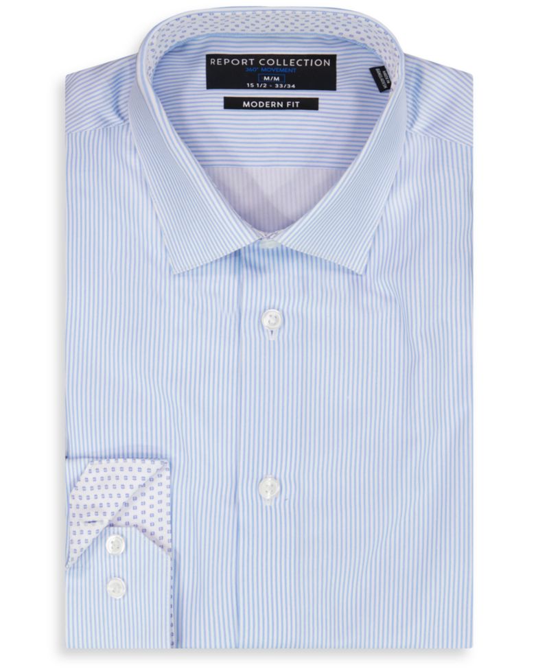Men's Long Sleeve 4-Way Stripe Dress Shirt