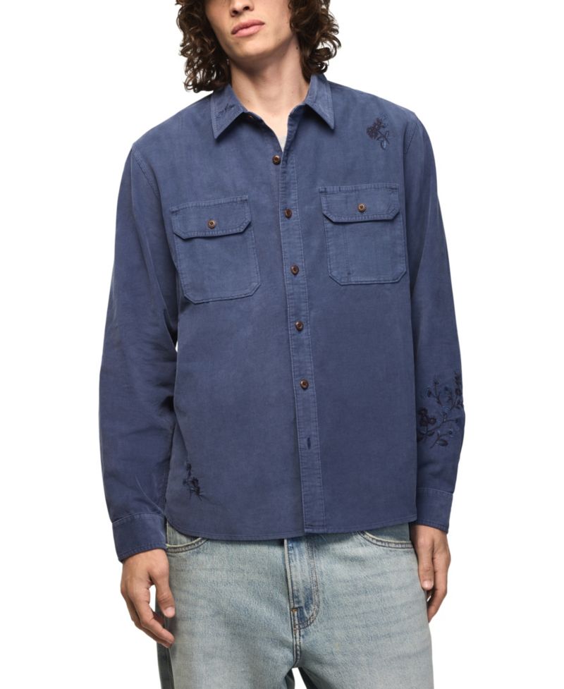 Men's Embroidered Corduroy Workshirt