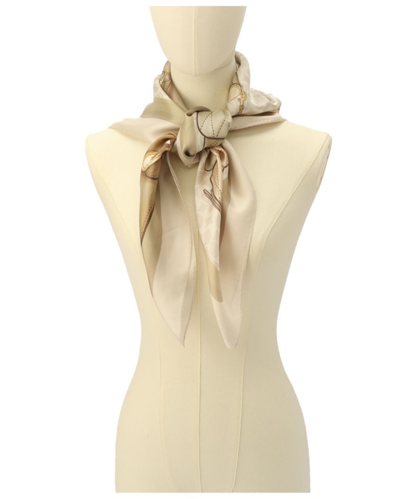 Stacked Tabby Bags Print Silk Square Scarf