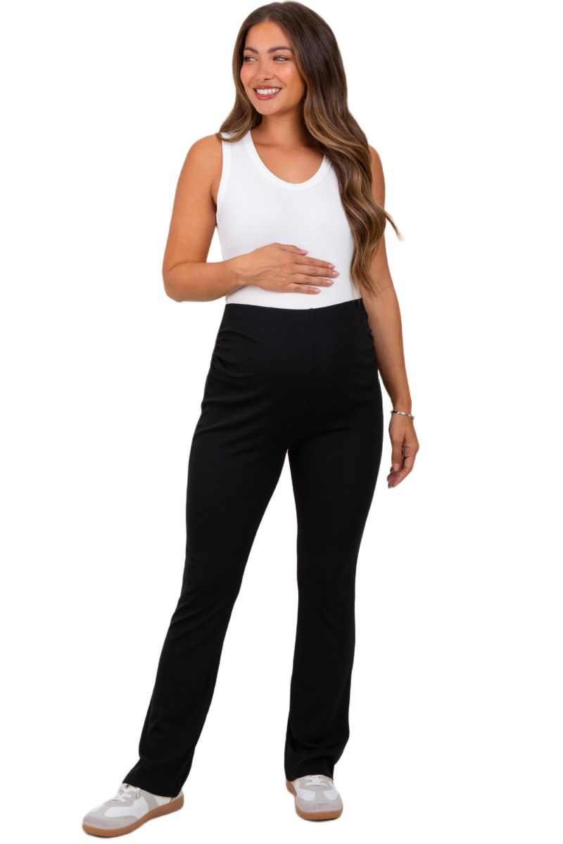 Women's Black High Waist Kick Flare Pants