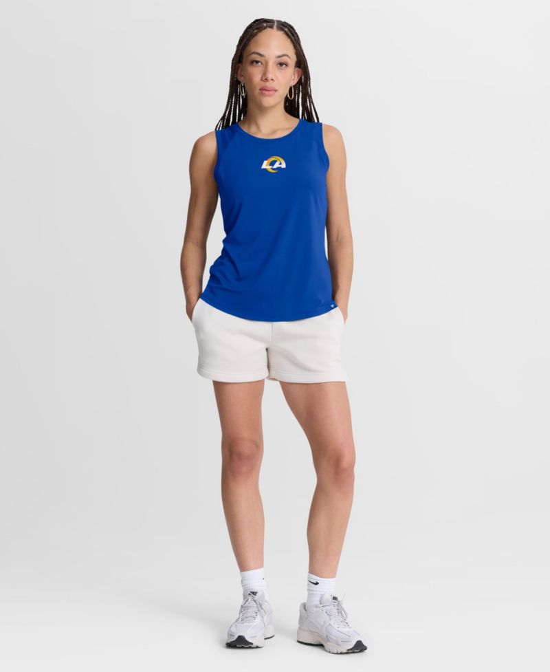 Women's Royal Los Angeles Rams Draped Mesh Back Performance&iquest; Tank Top
