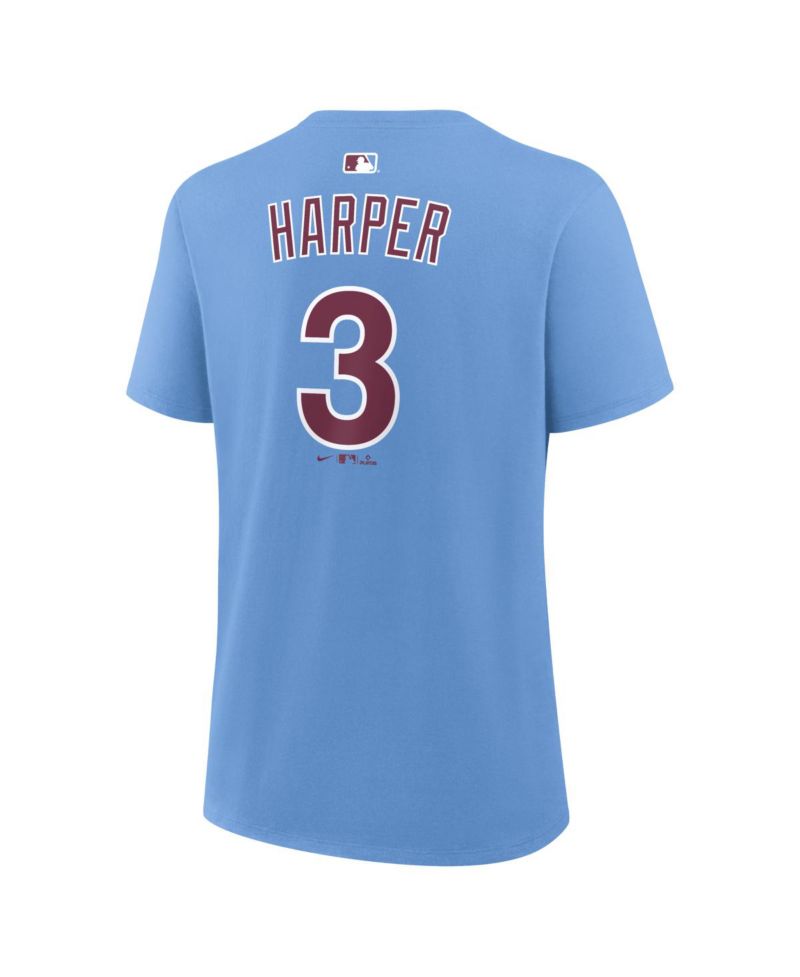 Women's Bryce Harper Light Blue Philadelphia Phillies Name & Number T-Shirt