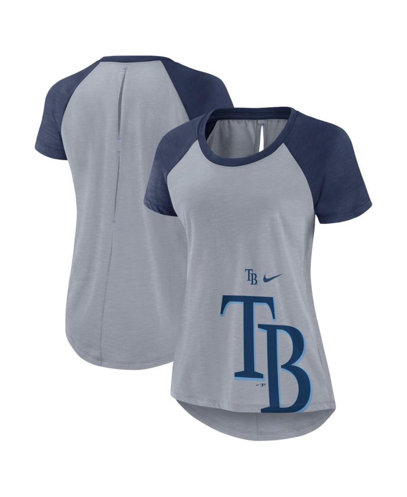 Women's Heather Gray Tampa Bay Rays Summer Breeze Raglan Fashion T-Shirt