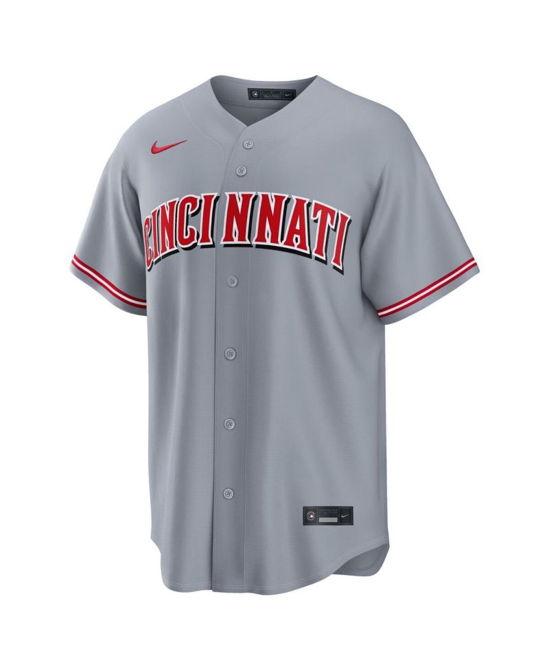 Men's Elly De La Cruz Gray Cincinnati Reds Road Replica Jersey