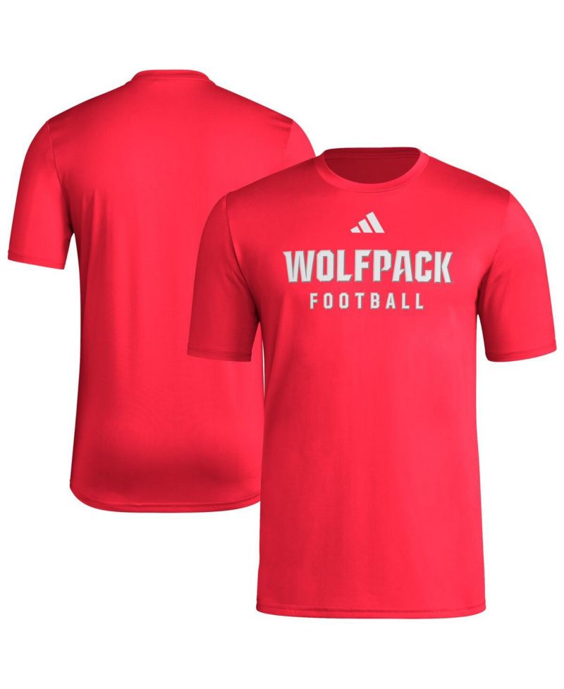 Men's Red NC State Wolfpack Locker Practice Football Pre-Game T-Shirt