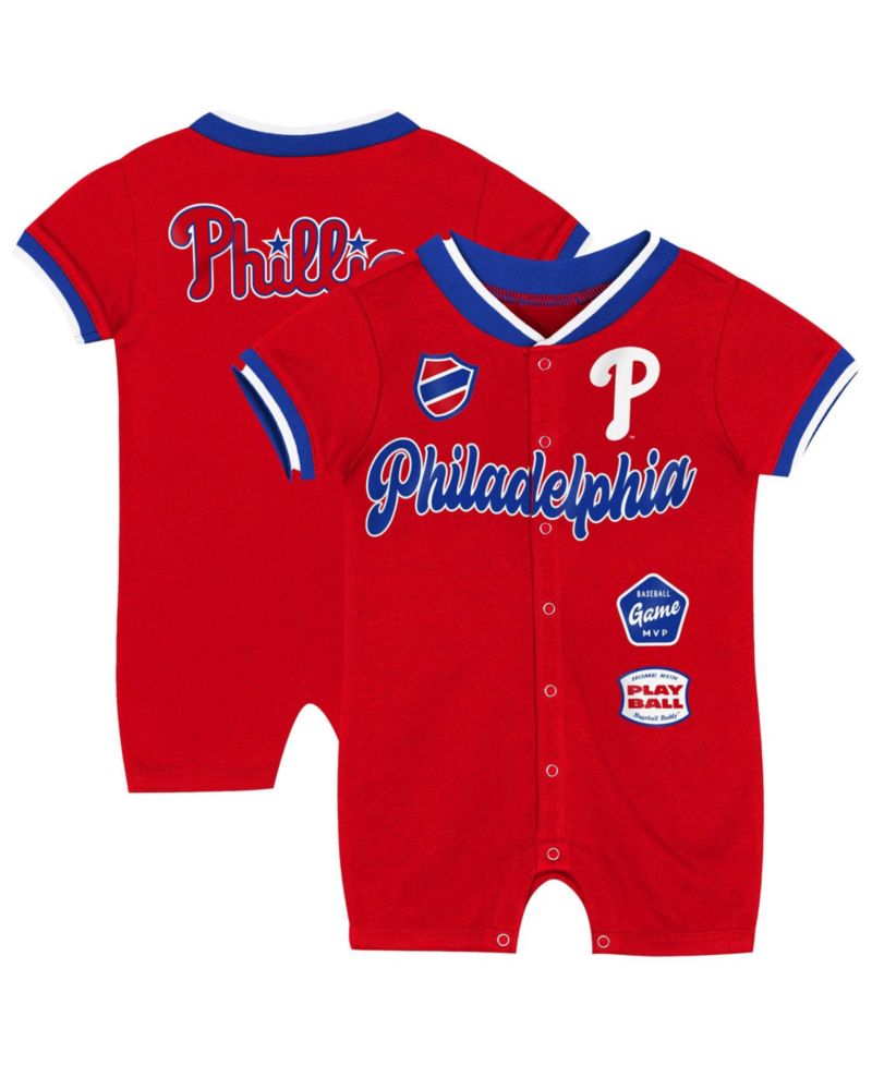 Baby Boys and Girls Red Philadelphia Phillies Pinch Coverall Shorts
