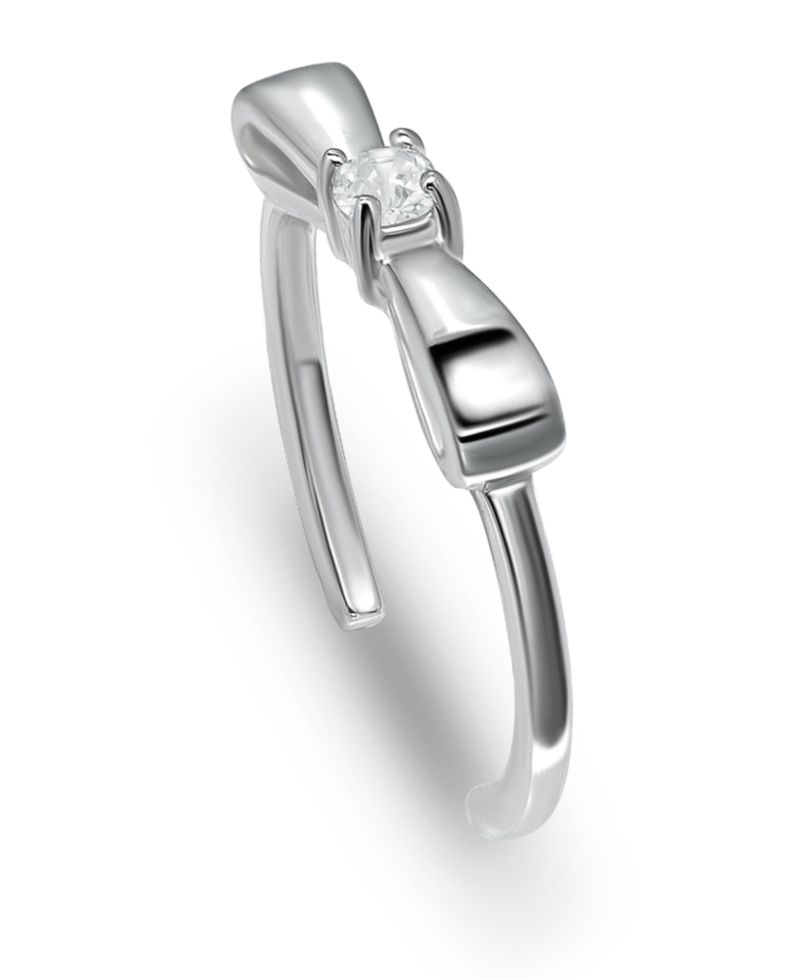 Cubic Zirconia Bow Sterling Silver Toe Ring