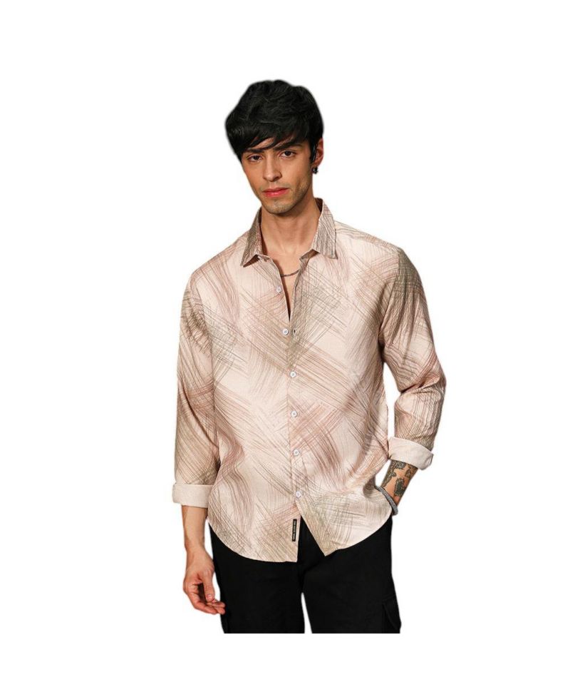 Men's Ecru Beige Soft-Brushed Shirt