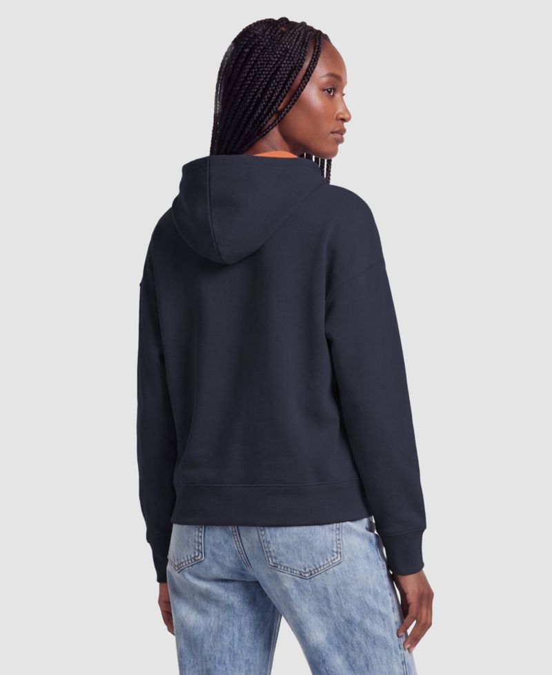 Women's Navy/Orange Denver Broncos Contrast Liner Hoodie