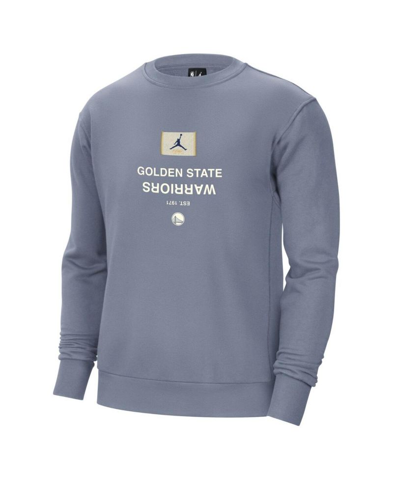 Men's Blue Golden State Warriors Courtside Statement Edition Heavyweight Pullover Sweatshirt