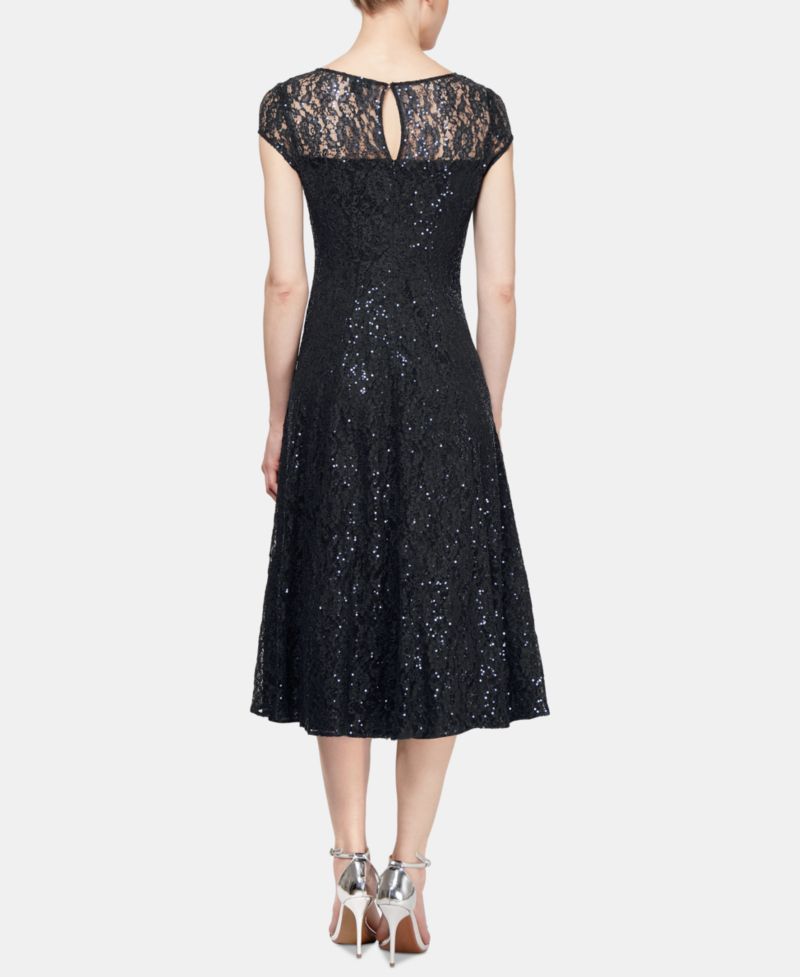 Women's Sequined Lace Midi Dresses