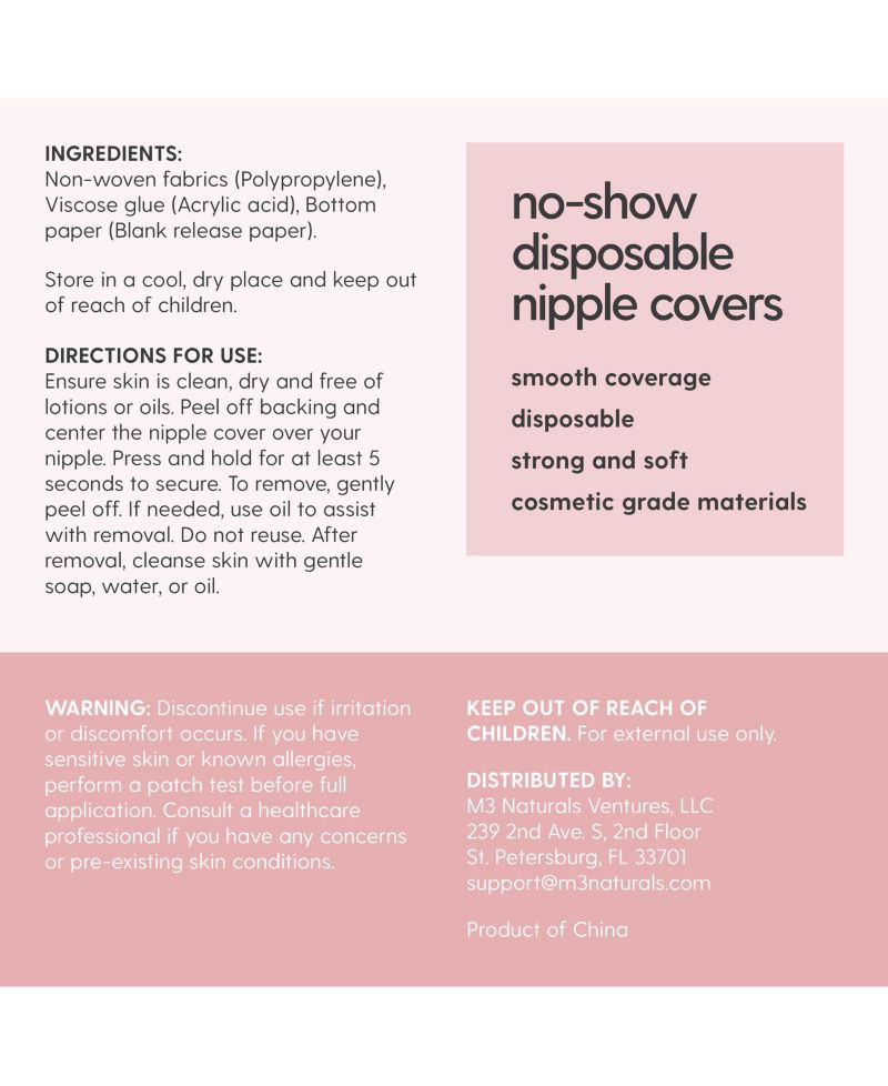 Disposable Nipple Covers for Women | Hypoallergenic & Breathable Nipple Covers | Seamless, Single-Use & Medical Grade, 40 Count