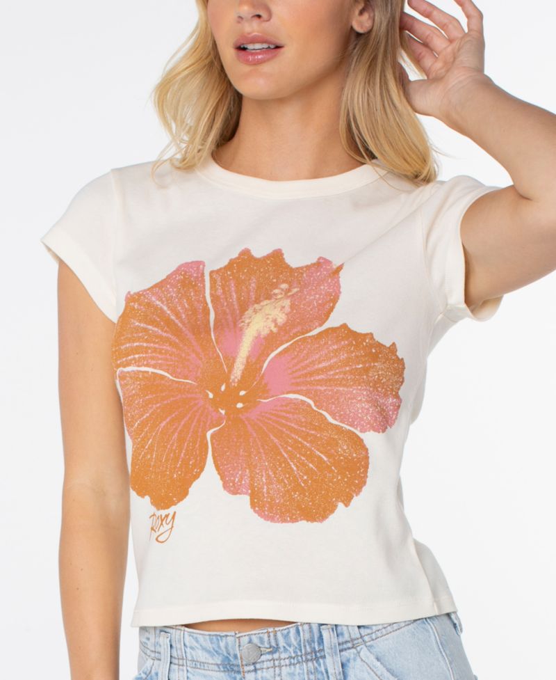 Women's Hibiscus Print Crewneck T-Shirt